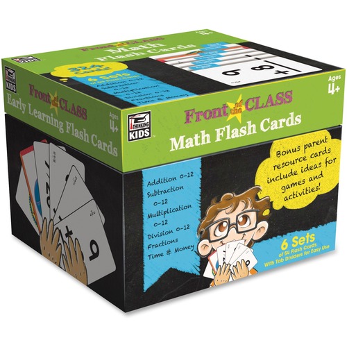Carson Dellosa Education Grades PreK-3 Math Flash Cards - Theme/Subject: Learning - Skill Learning: Addition, Subtraction, Multiplication, Division, Fraction, Time, Money - 4-9 Year - 1 Each
