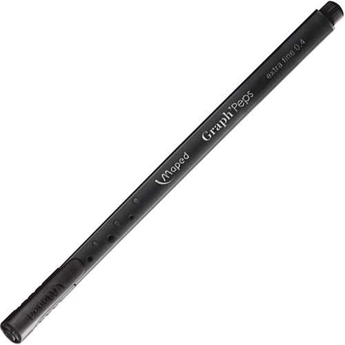 Helix Graph' Peps Fineliner Felt Tip Pens - 0.4 mm Extra Fine Pen Point - Black Ink - Felt Tip - 12 / Pack