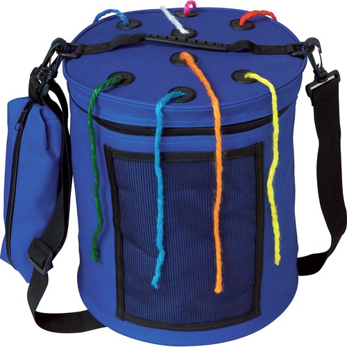 Creativity Street Carrying Case (Tote) Yarn - Blue - Nylon - Carrying Strap - 12" H x 10.5" Diameter