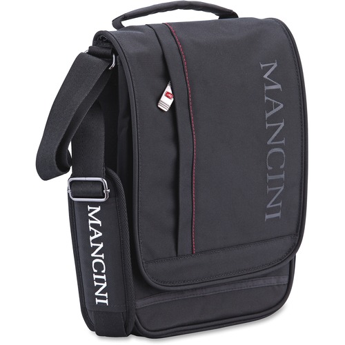 MANCINI Biztech Carrying Case (Messenger) Tablet, Digital Text Reader, Notebook - Black - 900 x 600D Ballistic Nylon - Shoulder Strap - 11" (279.40 mm) Height x 7.75" (196.85 mm) Width x 2.75" (69.85 mm) Depth