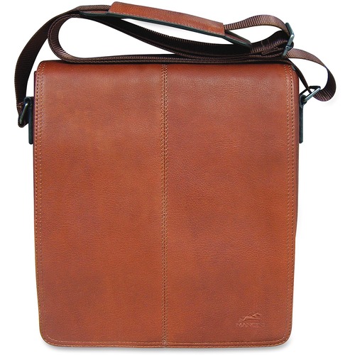 MANCINI COLOMBIAN Carrying Case (Messenger) Tablet - Cognac - Colombian Leather - Shoulder Strap - 10.25" (260.35 mm) Height x 12" (304.80 mm) Width x 3" (76.20 mm) Depth - 1 Pack