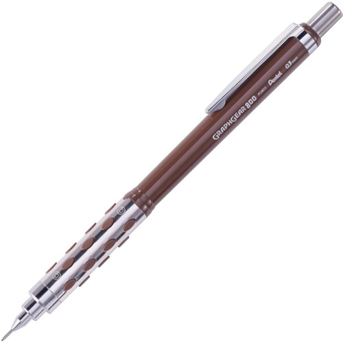 Pentel GraphGear 800 Premium Mechanical Pencil - HB Lead - 4 mm Lead Diameter - Refillable - Black Lead - Brown Barrel - 1 Each - Mechanical Pencils - PENPG803E