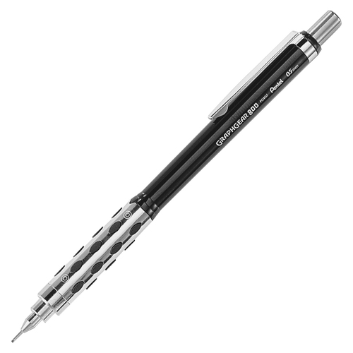 Pentel GraphGear 800 Premium Mechanical Pencil - HB Lead - 0.5 mm Lead Diameter - Refillable - Black Lead - Black Barrel - 1 Each - Mechanical Pencils - PENPG805A