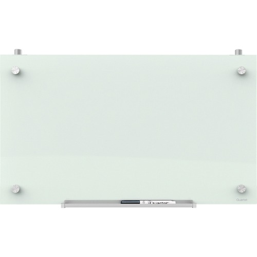 Quartet Infinity Magnetic Glass Cubicle Board, 24" x 14" - 24" (2 ft) Width x 14" (1.2 ft) Height - White Tempered Glass Surface - Rectangle - 1 Each