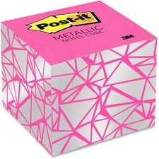 Post-it® Adhesive Note - 2.63" x 2.63" - Square - Pink
