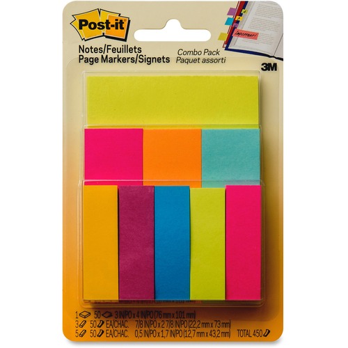Post-it® Page Marker/Note  - 50 sheets/pad.  Assorted Colours.