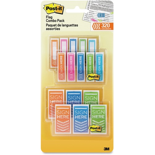 Post-it® Flag - 200 - 1" - 50 Sheets per Pad - "SIGN HERE" - Assorted - Removable - 1 / Pack