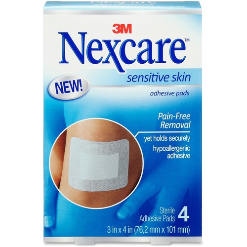 3M Nexcare™ Sensitive Skin Adhesive Pads - Blue - 4 / Pack