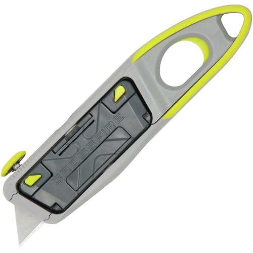 Clauss Crossfire Utility Knife - Steel Blade - Retractable, Rotating Blade, Pull-out Handle - Plastic - 1 Each