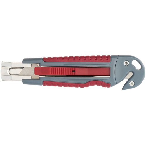 Clauss Titanium Auto-Retract Utility Knife with Quick Cutter - Retractable, Corrosion Resistant, Comfortable, Long Lasting - Titanium, Plastic - Gray, Red - 1 Each - Utility Knives & Cutters - ACM18968