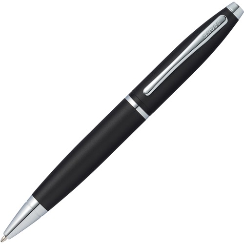 Cross Calais Matte Black Ballpoint Pen - Refillable - Matte Black Barrel - 1 Each - Ballpoint Retractable Pens - CROAT011214