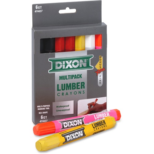 Dixon Lumber Crayon - 4.50" (114.30 mm) Length - 0.50" (12.70 mm) Diameter - Assorted - 1 / Pack - China Markers - DIX49407