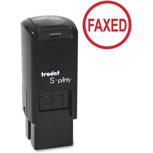 Gem Office Products Self-inking Stamp - Message Stamp - "FAXED" - Red - Plastic Housing