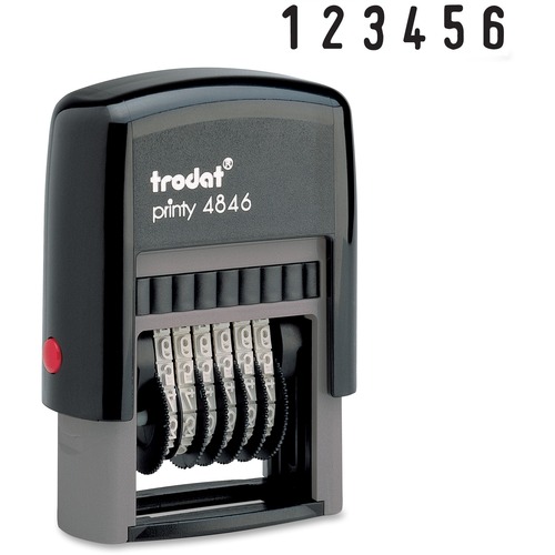 Trodat Self-inking Stamp - Number Stamp - 6 Bands - Black - 1 Each - Pre-Inked Stamps - TRO73998