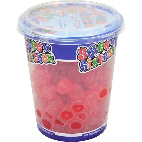 Mondoux SWEET SIXTEEN Raspberry Gummy Candy Cup - Red Raspberry - Resealable Container - 200 g - 1 Each Per Cup - Candy & Gum - MDX16309