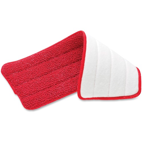 Rubbermaid Commercial Reveal Microfiber Wet Mopping Pad - 5.50" Width x 16.50" Length - MicroFiber - Red - 1Each