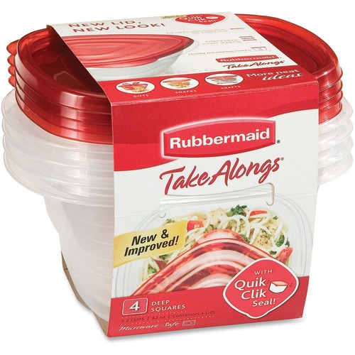 Rubbermaid 1-Gal TakeAlongs Food Containers - 3.79 L Food Container - Dishwasher Safe - Microwave Safe - 4 Piece(s) / Pack - Food Storage Bags/Wraps - RUB23099