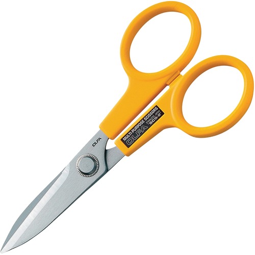 Olfa 7" Stainless Steel Serrated Edge Scissors (SCS-2) - 7" (177.80 mm) Overall Length - Left/Right - Stainless Steel Serrated Blade - 1 Each