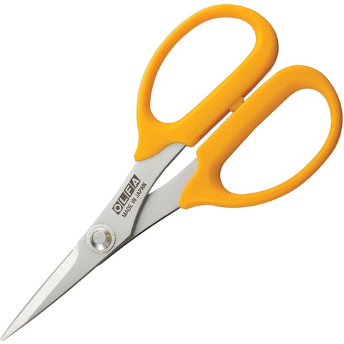Olfa 5" Precision Smooth Edge Scissors (SCS-4) - 5" (127 mm) Overall Length - Left/Right - Stainless Steel - 1 Each - Scissors - OLF1096876