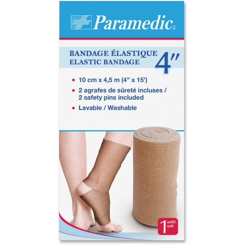 Paramedic Elastic Bandage 4'' - 4" (101.60 mm) x 14.76 ft (4500 mm) - 1Each - 6 Per Box - Fabric