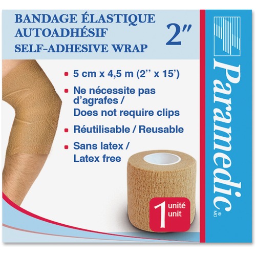 Paramedic Elastic Self-adhesive Bandage 2'' - 2" (50.80 mm) x 15 ft (4572 mm) - 1Each - First Aid Kits & Supplies - PME9991022