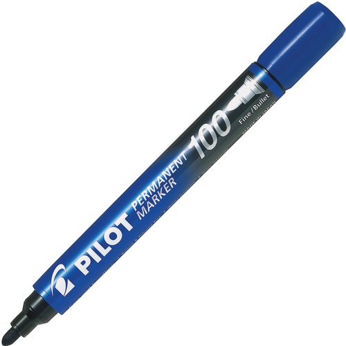 Pilot SCA-100 Permanent Marker - 1 mm Marker Point Size - Bullet Marker Point Style - Blue Alcohol Based Ink