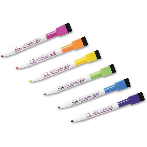 Quartet Mini Dry-Erase Markers, Magnetic, 6 Pack - Fine Marker Point - 6 / Pack