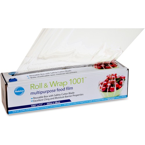 Ralston Roll & Wrap 1001 - 11" (279.40 mm) Width x 1001 ft (305104.80 mm) Length - Dispenser - Polyvinyl Chloride (PVC) - Transparent