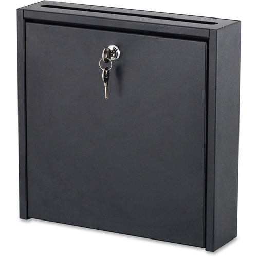 Safco 12 x 12" Wall-Mounted Inter-department Mailbox with Lock - External Dimensions: 12" Width x 12" Height - 2.92 gal - Media Size Supported: Letter - Steel - Black Powder Coat - For Mail, File, Document, Envelope, Key, Memo, Disc/Diskette Storage, CD-R