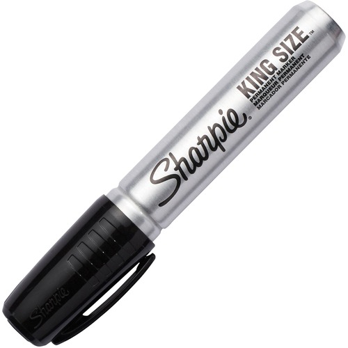 Sharpie King Size Permanent Marker - Black - Aluminum Barrel - Felt Tip - 1 Each