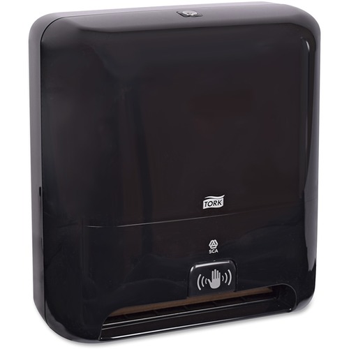 TORK Matic Hand Towel Roll Dispenser - with Intuition Sensor - Roll Dispenser - 14.50" (368.30 mm) Height x 13" (330.20 mm) Width x 8" (203.20 mm) Depth - Plastic - Black - Smart Sensor, Refillable, Hygienic, Adjustable - 1 Each = TRK5511282