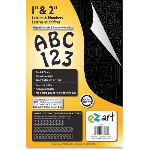 U.S. Stamp & Sign Letter - (Letter) Shape - Repositionable, Long Lasting, Tear Resistant, Easy to Use, Removable, Stretch Resistant - Black - Polypropylene - 1 / Pack