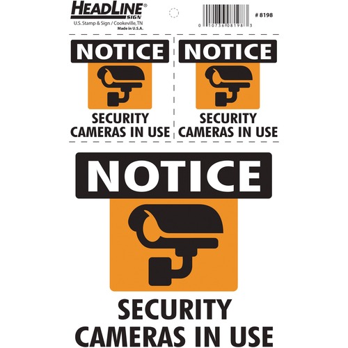U.S. Stamp & Sign Caution Sign - 3 / Pack - Tear Resistant, Long Lasting, Stretch Resistant, Heavyweight, Peel-off, Adhesive - Vinyl
