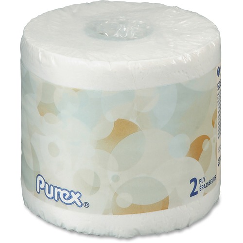 Purex Bathroom Tissue - 2 Ply - White - Comfortable, Hypoallergenic, Soft, Septic-free, Sewer-safe, Individually Wrapped, Eco-friendly - For Bathroom - 506 - 60 / Carton