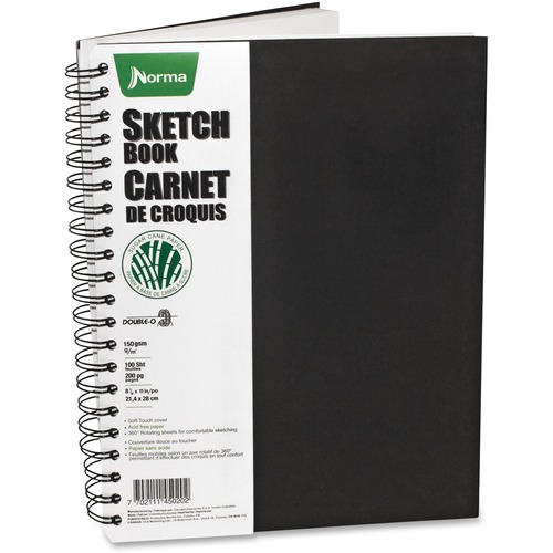 VLB Academico Collection - Sketchbook - 100 Sheets - 8 1/2" x 11" - Black Cover - 1Each - Sketch Pads & Drawing Paper - VLB545020