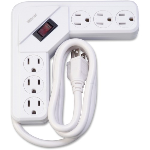 Wood Industries 6-Outlet Power Strip - 6 - 4 ft Cord - Wall Mountable