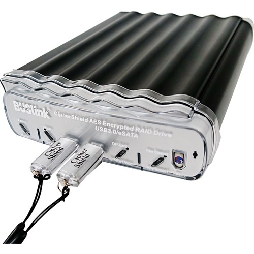 Buslink CipherShield CSX-8TSU3KKB 8 TB Desktop Hard Drive - External - SATA - Server, MAC Device Supported - USB 3.2 (Gen 1), eSATA - 512-bit Encryption Standard