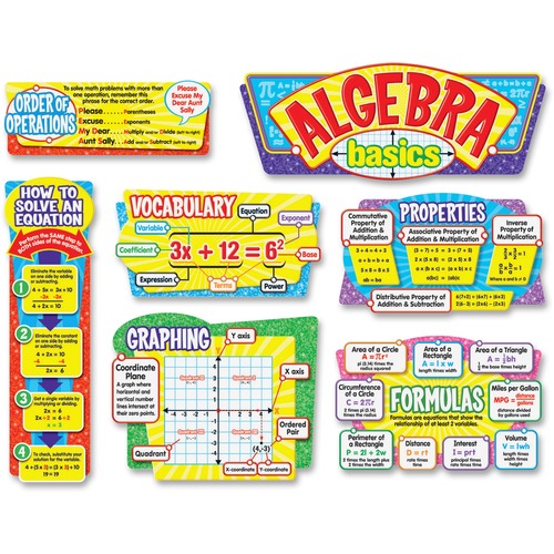 Trend Algebra Basics Bulletin Board Set - Learning Theme/Subject - 0.10" (2.5 mm) Height x 25" (635 mm) Width - 1 / Set - Bulletin Board Sets - TEPT8256