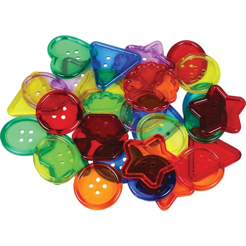 Roylco See-through Big Buttons - Recommended For 3 Year - 2" (50.80 mm)Width x 2" (50.80 mm)Length - 30 / Pack - Transparent