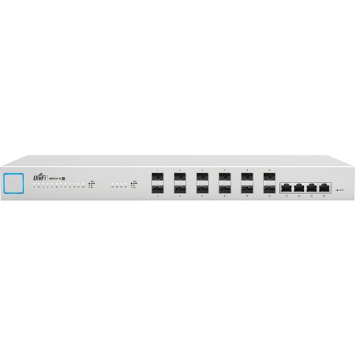 Ubiquiti 10G 16-Port Managed Aggregation Switch - 4 Ports - Manageable - 10 Gigabit Ethernet - 10GBase-X, 10GBase-T - 2 Layer Supported - Modular - Twisted Pair, Optical Fiber - 1U High - Rack-mountable, Desktop