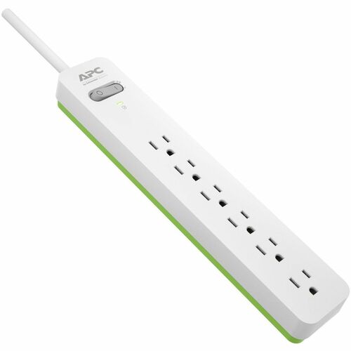 APC by Schneider Electric Essential SurgeArrest PE66W, 6 Outlets, 6 Foot Cord, 120V, White - 1080 J - 120 V Input - 6 ft
