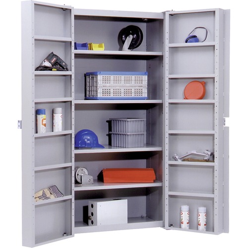 KLETON Deep Door Storage Cabinet - 38" x 24" x 72" - 4 x Shelf(ves) - Hinged Door(s) - Reinforced, Adjustable Shelf, Welded - Gray - Steel - Assembly Required - Storage Cabinets - KLTFB024