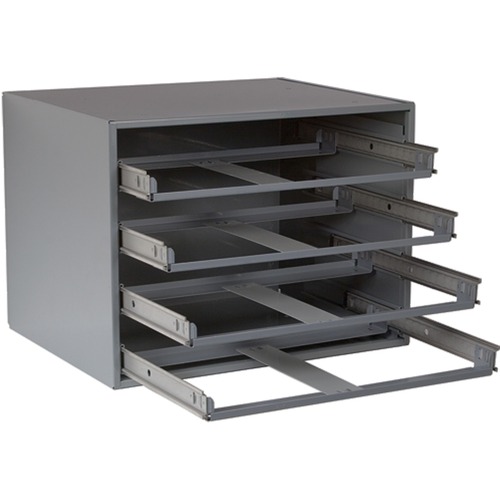 Durham Manufacturing Storage Rack - 4 Compartment(s) - 15" Height x 20" Width x 15.8" Depth - Gray - Steel