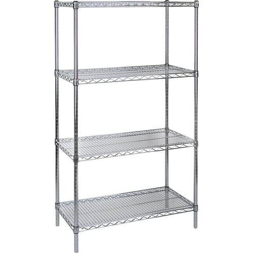 KLETON Chromate Wire Shelving - 63" Height x 36" Width x 18" Depth - Floor - Adjustable - Chrome