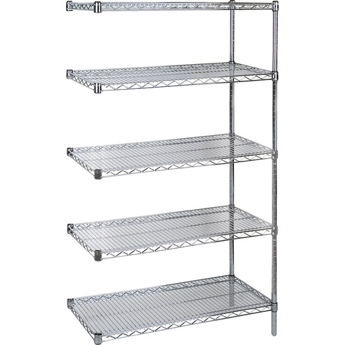 KLETON Chromate Wire Shelving - 907.18 kg Weight Capacity x 36" Width x 18" Depth x 74" Height - Chrome