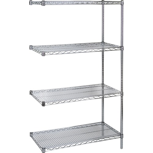 KLETON Chromate Wire Shelving - 907.18 kg Weight Capacity x 36" Width x 24" Depth x 74" Height - Chrome