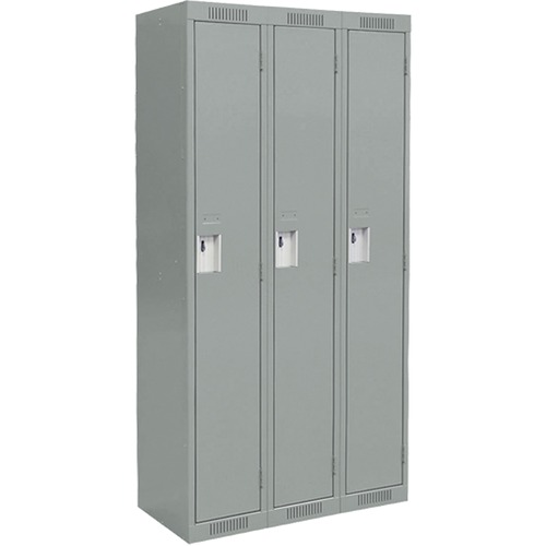 ASM Clean Line Locker - 1 Tier(s) - Padlock Lock - Overall Size 72" x 18" - Gray - Steel, Aluminum