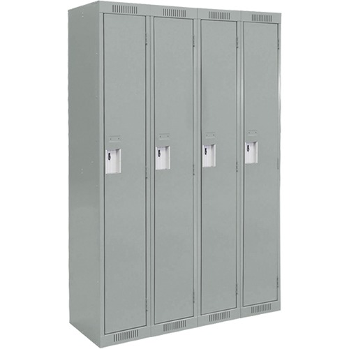 ASM Clean Line Locker - 1 Tier(s) - Padlock Lock - Overall Size 72" x 18" - Gray - Steel, Aluminum - Lockers - AYSCLS412X18X72
