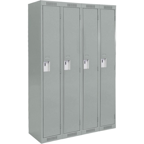 ASM Clean Line Locker - 1 Tier(s) - Padlock Lock - Overall Size 72" x 18" - Gray - Steel, Aluminum