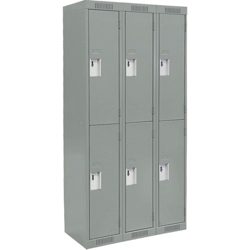 ASM Clean Line Locker 2 Tier, Gray - 72" x 18" - Lockers - AYSCLD312X18X72